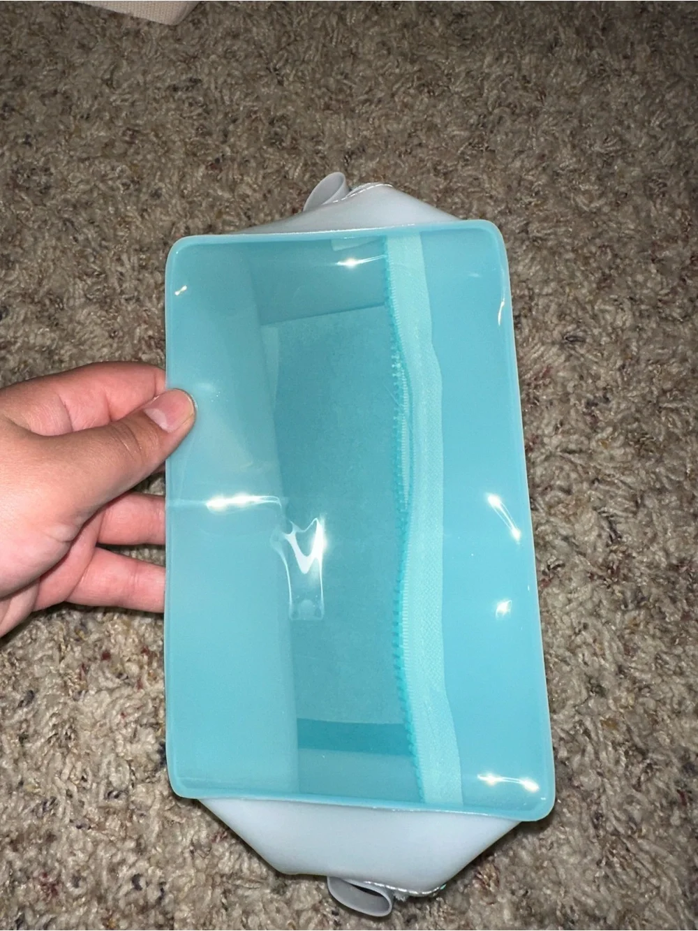 Turquoise Silicone Tablet Sleeve with Zipper Closure